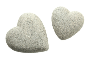 Wall Mural - Grey stones in shape of heart, isolated on white