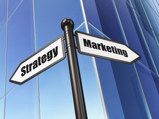 Marketing concept: Marketing Strategy on Building background