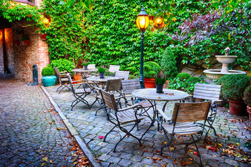 Cosy cafe terrace in Bruges