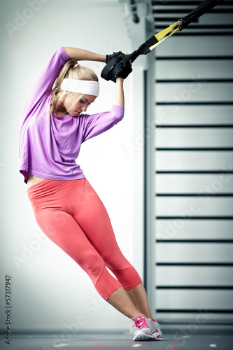 Nowoczesny obraz na płótnie TRX training