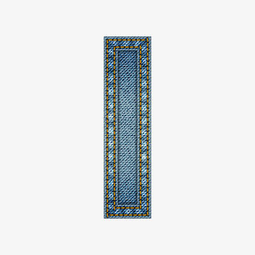 Isolated alphabet made from jeans fabric
