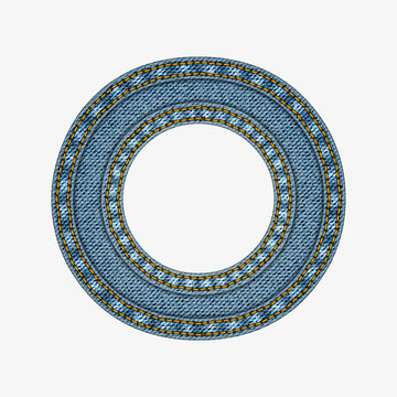 Isolated alphabet made from jeans fabric