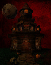 Grunge Spooky Halloween Castle
