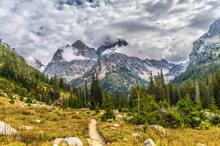 Hiking Trail In The Cascade Canyon - Grand Teton National Park