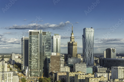 Plakat na zamówienie Widok z lotu ptaka na centrum Warszawy