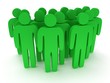 © newb1 - Group of stylized green people stand on white
