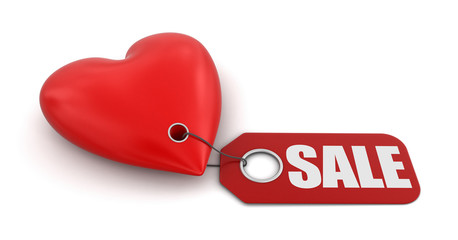Poster - Heart with label Sale (clipping path included)