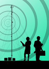 Wall Mural - Telecommunications radio tower or mobile phone base station with