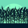 Corn field detailed countryside landscape illustration backgroun