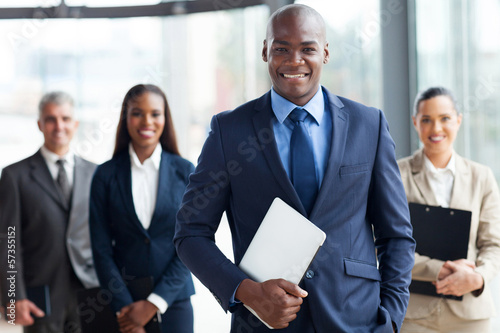 Fotografie, Obraz african businessman with group of businesspeople
