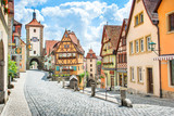 Fototapeta Uliczki - Medieval town of Rothenburg ob der Tauber, Bavaria, Germany