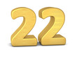 zahl cipher 22 gold vertikal