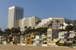 Beach front properties along the Santa Monica coast.