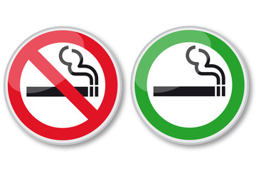 Poster - No smoking and smoking area signs