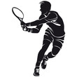 tennis player, silhouette