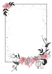 Wall Mural - floral frame with chain