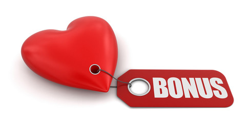 Poster - Heart with label Bonus (clipping path included)