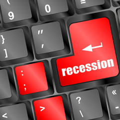 Poster - recession button on computer keyboard key