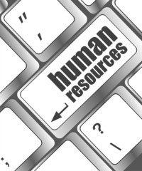Poster - Human resources text on laptop keyboard