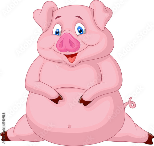 Fototapeta dla dzieci Fat pig cartoon