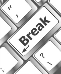 Poster - Keyboard with break button, business concept