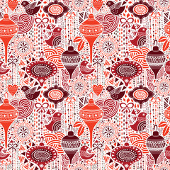 Fototapete - Christmas seamless pattern
