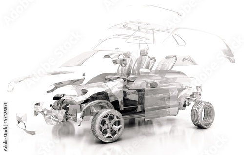Fotografía Auto Trasparente, Componenti, progetto 3d, tuning, motori