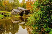 Virginia's Mabry Mill On The Blue Ridge Parkway In The Autumn Se