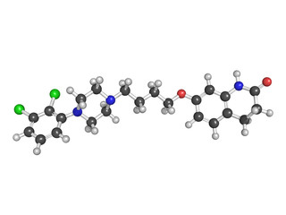 Sticker - Aripiprazole antipsychotic drug, chemical structure