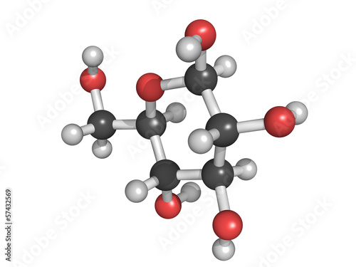 Fotografía Glucose (beta-D-glucose, grape sugar, dextrose) molecule