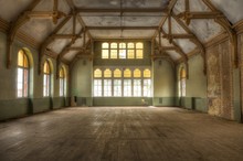 Old Hall In An Abandoned Hospital In Beelitz