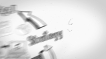 Poster - Black white animation showing market research and business plan