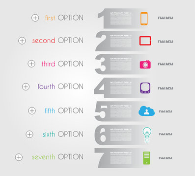 Infographic templated with paper number shapes