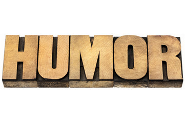 humor word in wood type