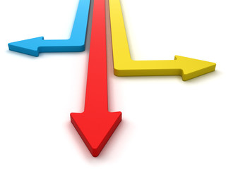 Poster - Arrows in three directions