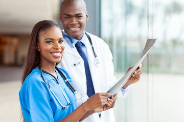 Wall Mural - young african medical doctors