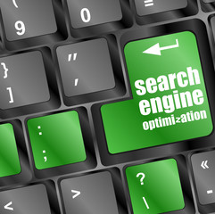 Poster - Modern keyboard with SEO text. SEO concept