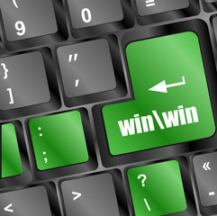 Poster - win button on computer keyboard key