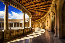 Palace Of  Carlos V In The  Alhambra, Granada, Spain.