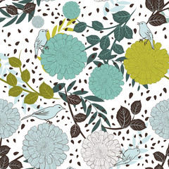 Poster - Seamless floral pattern