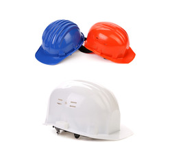 Wall Mural - Blue white red hard hats