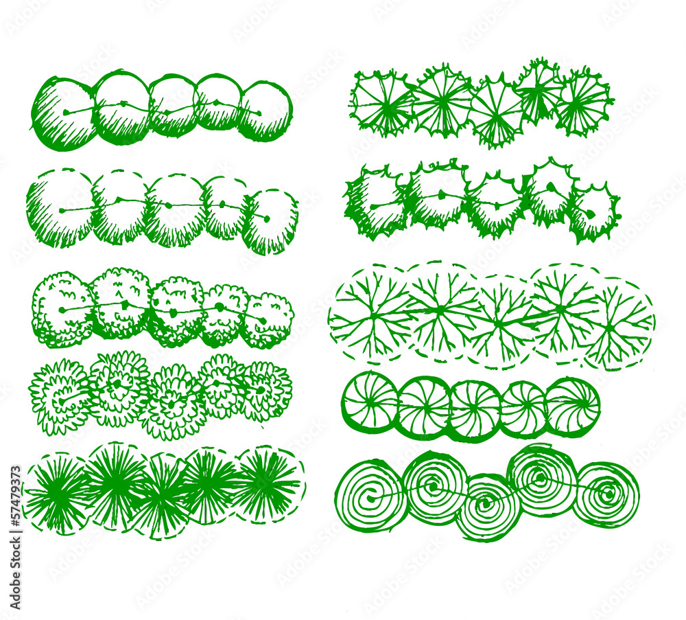 Many Trees Top View Pattern Trees top view for architecture landscape design projects Stock Vector ...