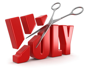 Poster - Scissors and july (clipping path included)