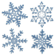 Set Of Blue Icy Snowflakes