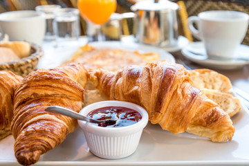 Wall Mural - coffee and croissants