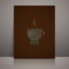 Sticker - menu design with coffee sign