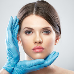 Poster - Beauty Woman face surgery close up portrait.