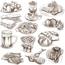 Food And Drinks Around The World 2 - Full Sized Hand Drawings