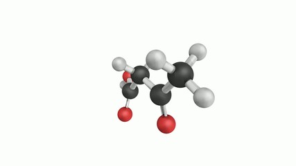 Sticker - Ketone body (acetoacetic acid), molecular model.