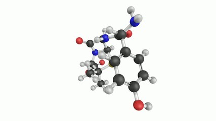 Canvas Print - Amoxicillin beta-lactam antibiotic drug, chemical structure